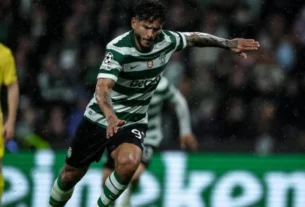 Luis Suarez pateando un penal vs Bodo/Glimt